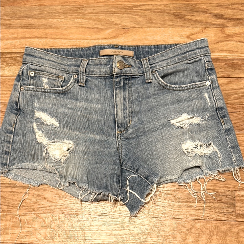 Joe's Jeans Blue Distressed Denim Shorts